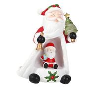 GKYQVE Festives Fireplaces Mantles Ornament Resins Figurine With LED Christmas Trees Santa Snowmans Resins Ornament Fireplaces Decorations