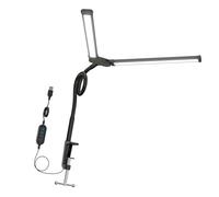 GKYQVE Flexible Twin Gooseneck LED Lamp Clip On Bedside Light with Adjustable Brightness for Students and Professional LED Desk Lamp