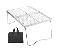 GKYQVE Foldable Camping Table Outdoor Folding Tables Barbecue Tables Stainless Steels Grilling Grate with Legs Camping Table Stove Frame Cook Stand