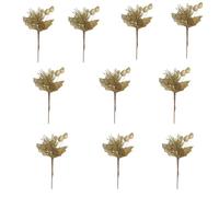 GKYQVE Gold Christmas Tree Berries Stem Festival Bead Stick Decorations Sparkling Glittered Picks For Holiday Arrangements Festival Picks