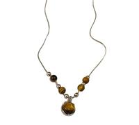 GKYQVE Handcrafted Natural Stone Sun Pendant Stainless Steel Necklace Stylish Adjustable Clavicle Chain Jewelry Accessory Natural Stone Jewelry for Women