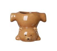 GKYQVE Handcrafted Upside-Down Bear Planter Pottery Indoor Plant Container for Modern Home Gardening Artistic Ceramic Succulents Pots