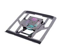GKYQVE Height Adjustable Laptop Stand with Fan 90-130mm Height Foldable and Silicone Cushions Notebook Holder Desktop Bracket with Cooling Fan
