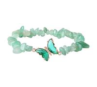 GKYQVE Irregular Crystal Bead with Adjustable Butterfly Accent, Jewelry for Valentines Day & Anniversaries Natural Crystals Stress Relief Jewelry