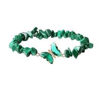 GKYQVE Irregular Crystal Bead with Adjustable Butterfly Accent, Jewelry for Valentines Day & Anniversaries Natural Crystals Stress Relief Jewelry