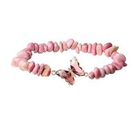 GKYQVE Irregular Crystal Bead with Adjustable Butterfly Accent, Jewelry for Valentines Day & Anniversaries Natural Crystals Stress Relief Jewelry