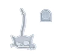 GKYQVE Kitten Shape Resin Silicone Molds with Hole Round Silicone Tealight Stand for Epoxy Resin Tealight Holder Making