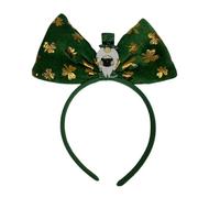 GKYQVE Leprechaun Blingbling Headband Shamrock Lace Headwear Bowknot Photo Props Irish Day Party Headwear Cosplay Accessories Themed Party Hair Accessory