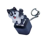 GKYQVE Lovely Pet Designs Light Up Squeeze Toy Keychain Sound Effects Stress Reliever for Travel ABS Sturdy Materials Press Button Anxieties Relief Tool ABS Holder for Work