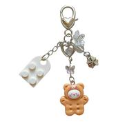 GKYQVE Matching Heart Keychains Adornment Lovely Animal Heart Bricks Keychains Unique Keyrings Pendant Charm For Couples Couple