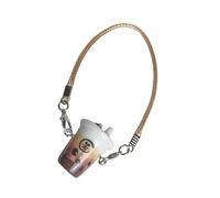 GKYQVE Milk Teas Craft Jewelry Charm Set Safe Resin Craft Project Bag Charm Decoration for Teens and Students Pearl Milk Teas Keychain