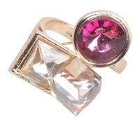 GKYQVE Modern Geometric Openable Cubic Zirconia Band Rings, Sparkling Multilayered Design Adjustable Jewelry for Everyday Elegance Geometric Oval Adjustable Cubic Zirconia