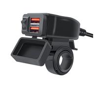 GKYQVE Motorcycle USB Charges 6.8A Double Ports Dustproof USB Charges Quick Voltmeter & Designs For Phone LED Digital Voltmeter