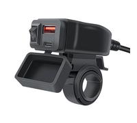 GKYQVE Motorcycle USB Charges 6.8A Double Ports Dustproof USB Charges Quick Voltmeter & Designs For Phone LED Digital Voltmeter