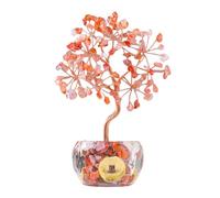 GKYQVE Multicolors Crystal Potted Tree Crystal Stones Wealth Tree Figurine For Positive Energy And Wealth Success Money