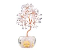 GKYQVE Multicolors Crystal Potted Tree Crystal Stones Wealth Tree Figurine For Positive Energy And Wealth Success Money