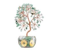 GKYQVE Multicolors Crystal Potted Tree Crystal Stones Wealth Tree Figurine For Positive Energy And Wealth Success Money