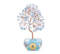 GKYQVE Multicolors Crystal Potted Tree Crystal Stones Wealth Tree Figurine For Positive Energy And Wealth Success Money