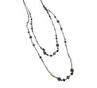 GKYQVE Nature Inspired Beaded Flower Neck Chain Alloy Construction Beads Necklace Multilayer Loved People Distressed Finish Floral Necklace