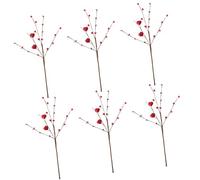 GKYQVE Of 6 User Friendly Efficient Berries Sprigs Decorations Romance Heart Ornament for Valentine Day Craft Scene Heart Berries Sprigs Ornament
