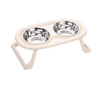 GKYQVE Pastel Color Elevated Dog Bowls with Adjustable Stand, Splash-Proof Double Dish for Feeding Double Bowl Pet Feeders ABS