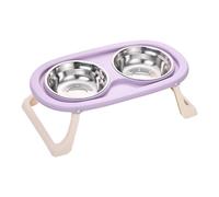 GKYQVE Pastel Color Elevated Dog Bowls with Adjustable Stand, Splash-Proof Double Dish for Feeding Double Bowl Pet Feeders ABS
