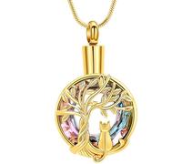 GKYQVE Permanent Pet Jar Necklace Untarnished Cenotaph Charm for Preserving Hair and Ashes Secret Compartment Pet Jar Charm