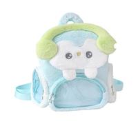 GKYQVE Personalize Display Plush Backpack Featuring PVC Pocket Drawstring Closure Three Compartments for University PVC Plush Bag