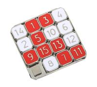 GKYQVE Portable 15 Grids Metal Slide Puzzle Cognitive Development Game for Children Adults Creative Math Puzzle