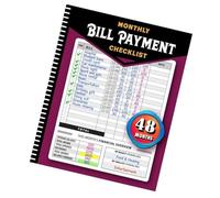 GKYQVE Portable Bill Payment Tracking Checklist Notebook for Home and Business Use with Monthly and Annual Summary Features Home Expense Manager