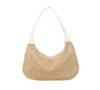 GKYQVE Practical Woven Beach Bag With Roomy Interior Organizers Fashion Handbag Casual For Outdoor Activity And Trip Two Way Straw Bag