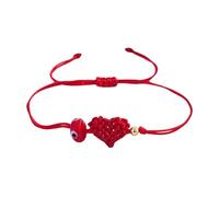 GKYQVE Red Rope with Blue Evil Eyes Bead Handwoven Heart Handchain Adjustable Unisex Spiritual Accessory Braided Heart Designs