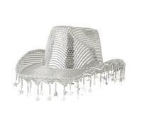 GKYQVE Reflective Panama Hat Reflective Star Panama Hat Surprise Girl Boys Bride For Carnivals Music Festival Bride Women Beach Hats Bachelorette Party