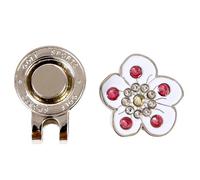 GKYQVE Rhinestones Flower Pattern Golfball Markers And Hat Clips Golfs Caps Replacement Courts Men Women Rhinestones Flower Golfs Hat Clip Golfball Marker Caps