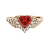 GKYQVE Rings Opening Jewelry Geometric Sparkling Heart Finger Copper Texture Suitable for Various Occasion Anniversary