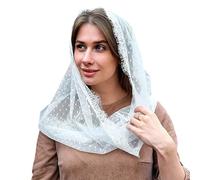 GKYQVE Russian Lace Shawl Veil Head Scarf For Wedding Head Covering Shawl Bridal Eastern Orthodox For Formal Elegant Tulle Veil