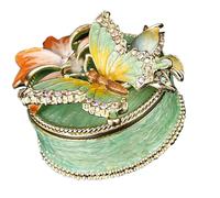 GKYQVE Sakura-Butterfly Jewelry Box Small Decorative Case Ideal for Keeping Earrings, Bracelets & Tiny Accessorie Storage & Design