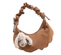 GKYQVE Simple PU Crossbody Bag for Women Large Capacity Shoulder Purse with Pendant Suitable for Commuting and Shopping Spacious Womens Shoulder Purse