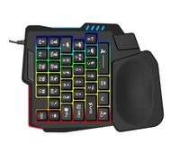 GKYQVE Single Handed Mechanical Feel Keyboard With USB Corded Small Keypad Color Backlight For Programmers And Designers