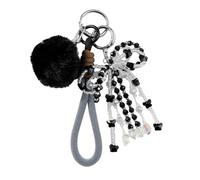GKYQVE Strudy Beaded Bowknot Keyrings With Furry Sphere Heart Racket Keychain For Tennis And Badminton Enthusiasts Sports Fan Keychain