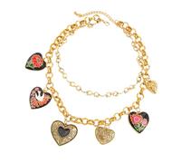 GKYQVE Sturdy Rust Proof Metal Stackable Necklace Oil Drip Process Vintage Look Neck Accessory Comfortable All Day Use Layering Chain Necklace