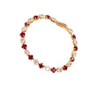 GKYQVE Stylish Geometric Pattern Chain Gold Plated Cubic Zirconia Stone Wristchain Adjustable Length Handchain Square Zirconia