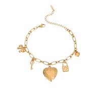 GKYQVE Stylish Heart Frame Adjustable Pendant Stainless Steel Texture Perfect for Party and Weddings Engraved Floral Heart Charm