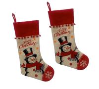 GKYQVE Sustainable Linen Santa and Snowman Holiday Ornament Double Purpose Gift Bag Fireplaces Decoration Retail Space Design Sustainable Christmas Store Display Decors