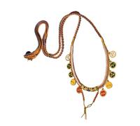 GKYQVE Tibetan Pendant Necklace Hand-rubbed Cotton Braided Rope Neckchain 5 Way God Of Wealth Clavicle Chain Accessories Clavicle Chain
