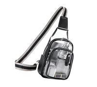GKYQVE Transparent Shoulder Bag Lightweight Chest PVC Crossbody Purse for Quick Security Checks At Games and Shows Sports Concert Clear