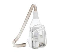 GKYQVE Transparent Shoulder Bag Lightweight Chest PVC Crossbody Purse for Quick Security Checks At Games and Shows Sports Concert Clear