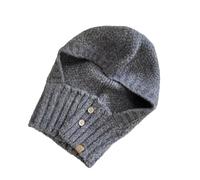 GKYQVE Unique Knit Hat Hooded Skull Caps for Trendsetting Pullover Warm Skull Caps Knitted Hat Party Club Dark Grey