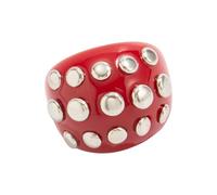 GKYQVE Unique Punk Aesthetic Open Rings Adorned by Diamonds Studs in Vintage Resin for Stylish and Comfortable Fit Open Rings