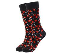 GKYQVE Unisex Romance Heart Lips Pattern Middle Calf Socks Novelty Fun Cotton Calf Socks For Lover Couples On Valentines Day Valentines Day